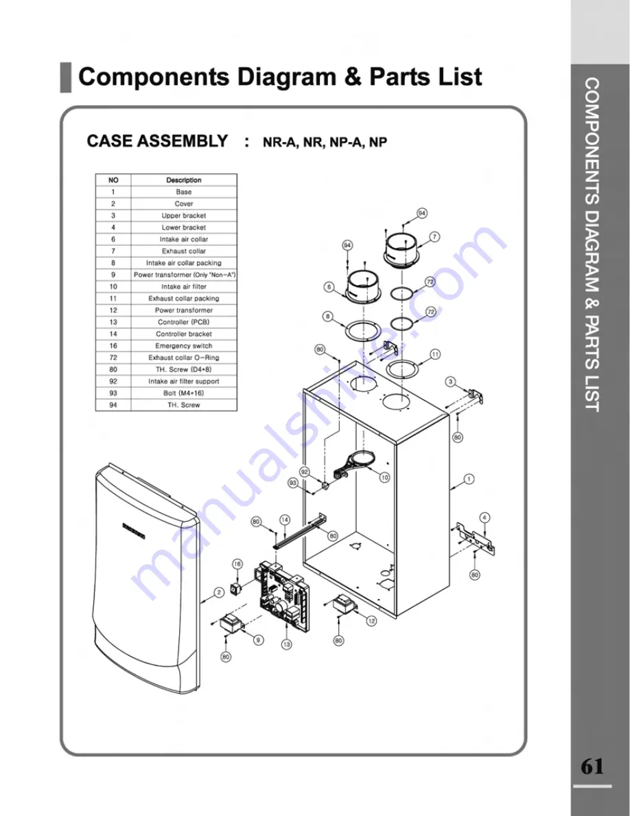 Navien NR-180A Installation Manual Download Page 61