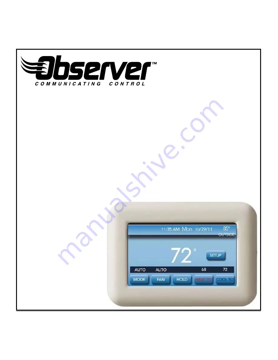 Observer TSTAT0101SC Installation Manual Download Page 1