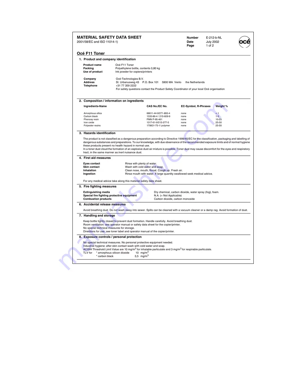 Oce VarioPrint 2090 Safety Manual Download Page 103