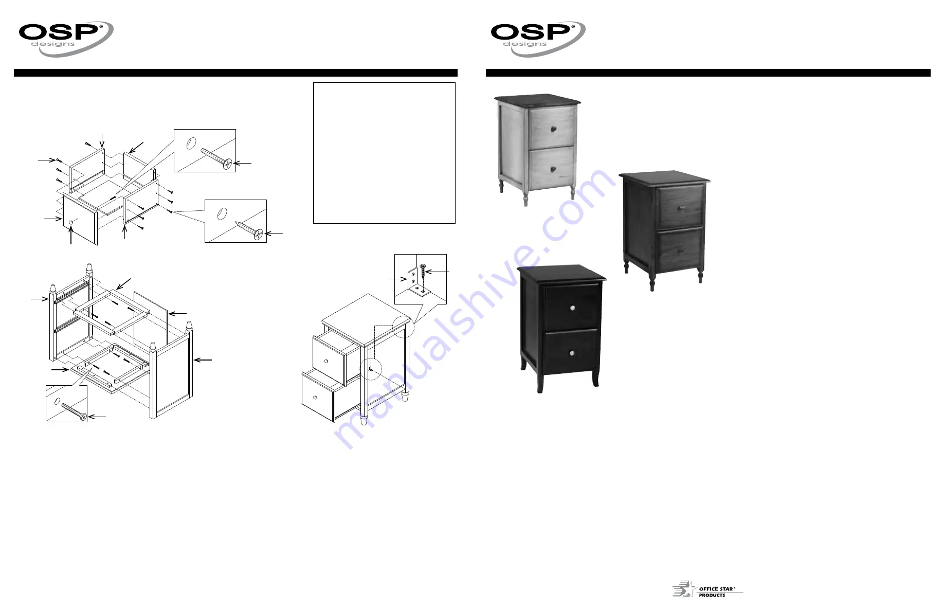 Office Star Products OSP Designs CC30 Скачать руководство пользователя страница 1