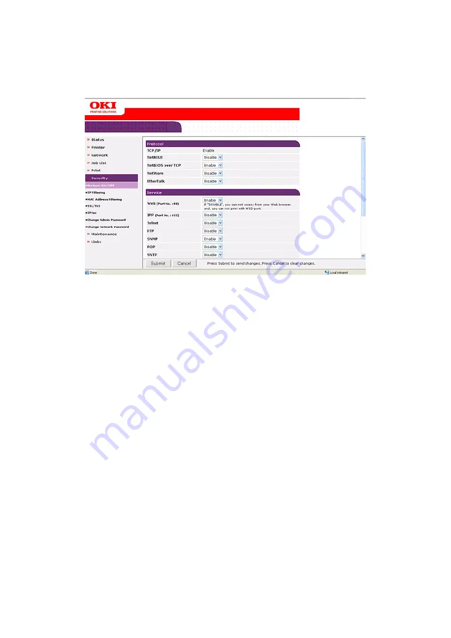 Oki C530dn Security Manual Download Page 9