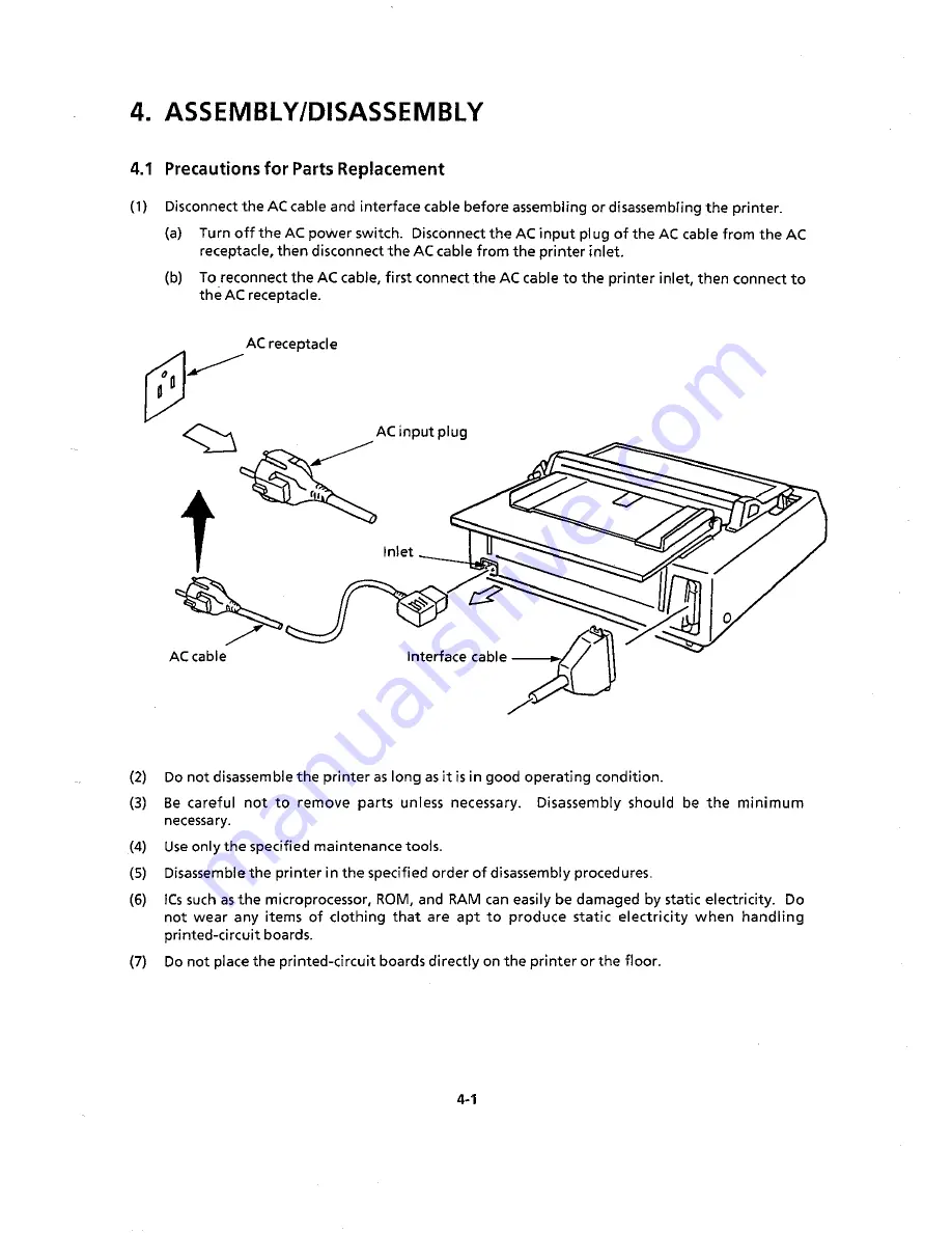 Oki Microline 390 Maintenance Manual Download Page 60