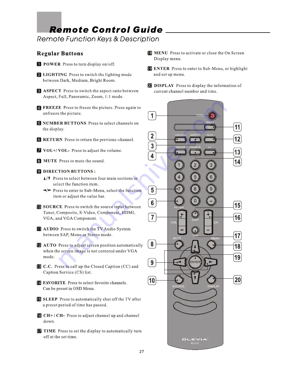 Olevia 237T User Manual Download Page 29