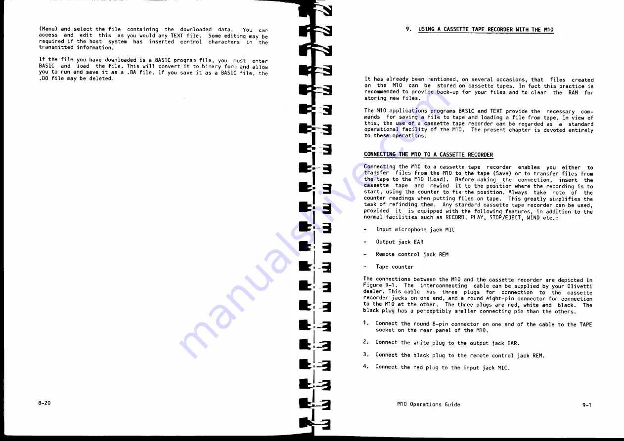 Olivetti M10 Operation Manual Download Page 44