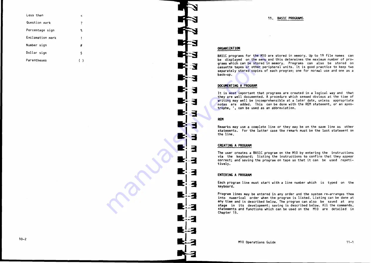 Olivetti M10 Operation Manual Download Page 49