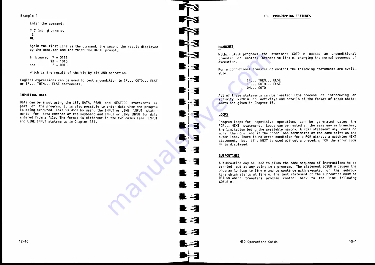 Olivetti M10 Operation Manual Download Page 57