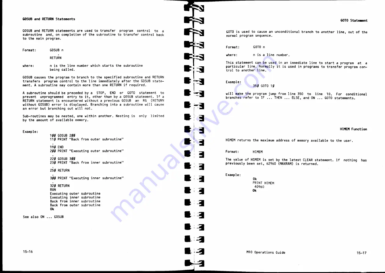 Olivetti M10 Operation Manual Download Page 67