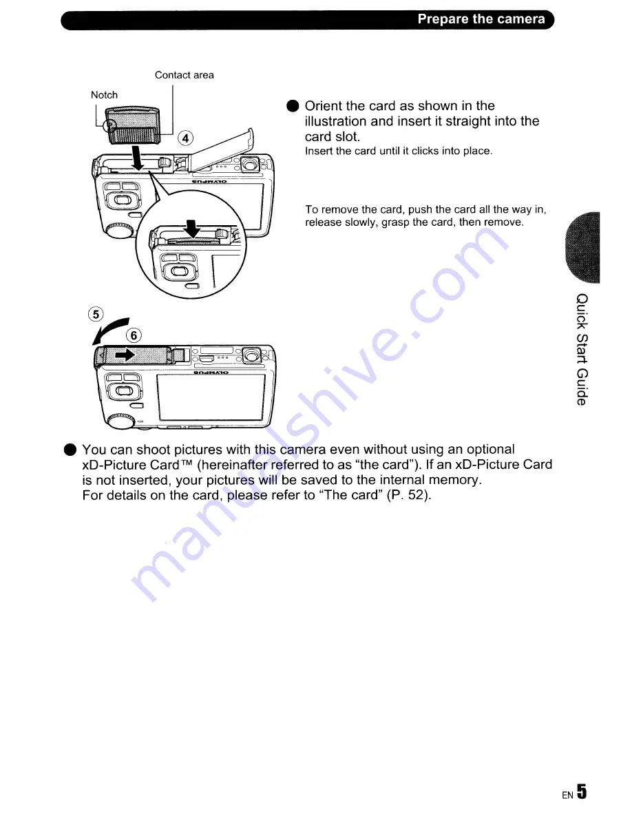 Olympus FE-320 Quick Start Manual Download Page 5