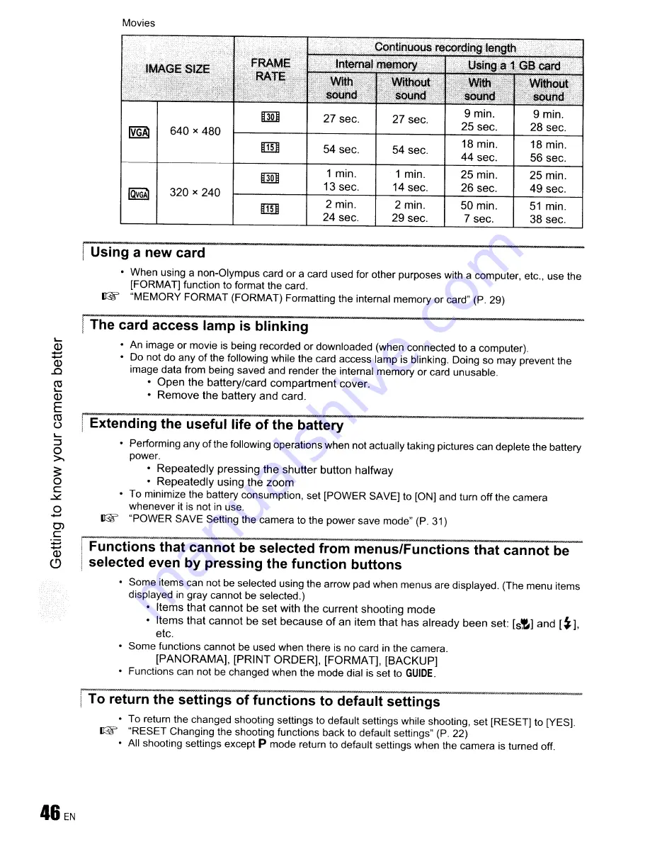 Olympus FE-320 Quick Start Manual Download Page 46