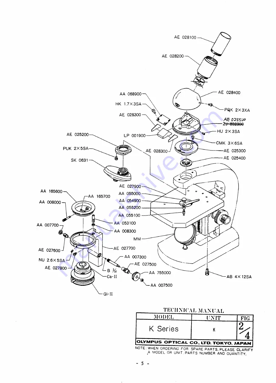 Olympus K Repair Manual Download Page 6