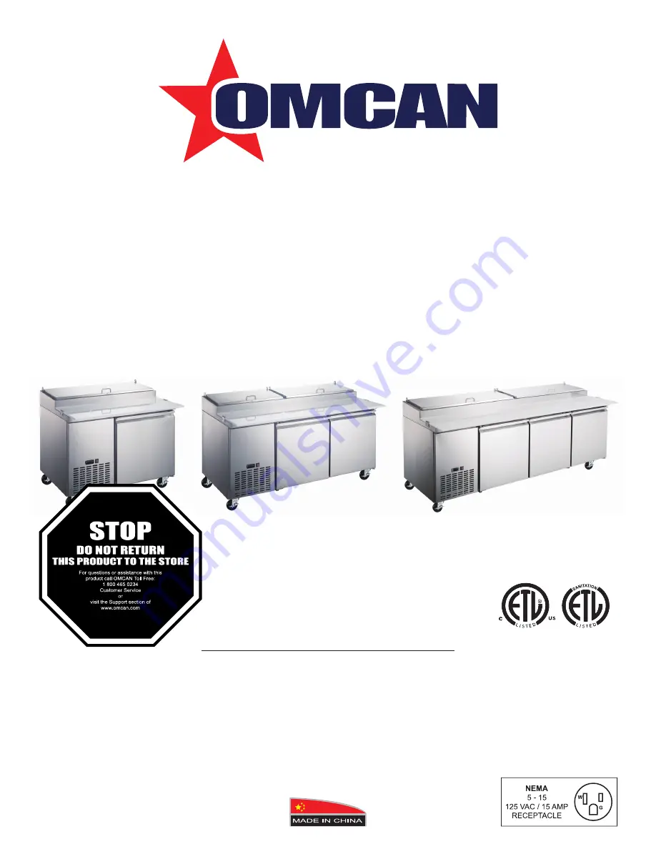 Omcan 50042 Instruction Manual Download Page 1