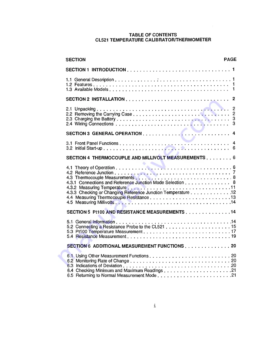 Omega Engineering CL521 Operator'S Manual Download Page 3