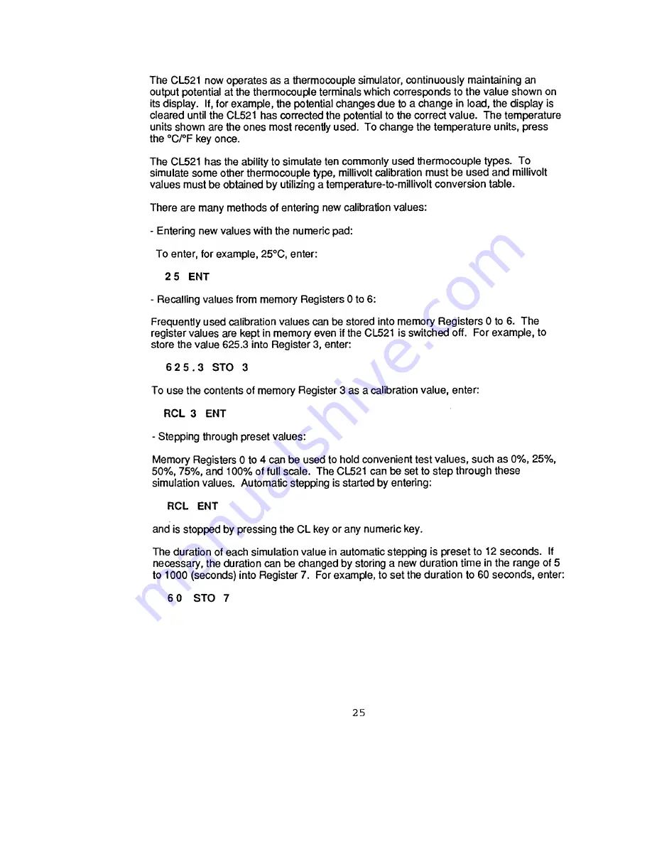 Omega Engineering CL521 Operator'S Manual Download Page 29