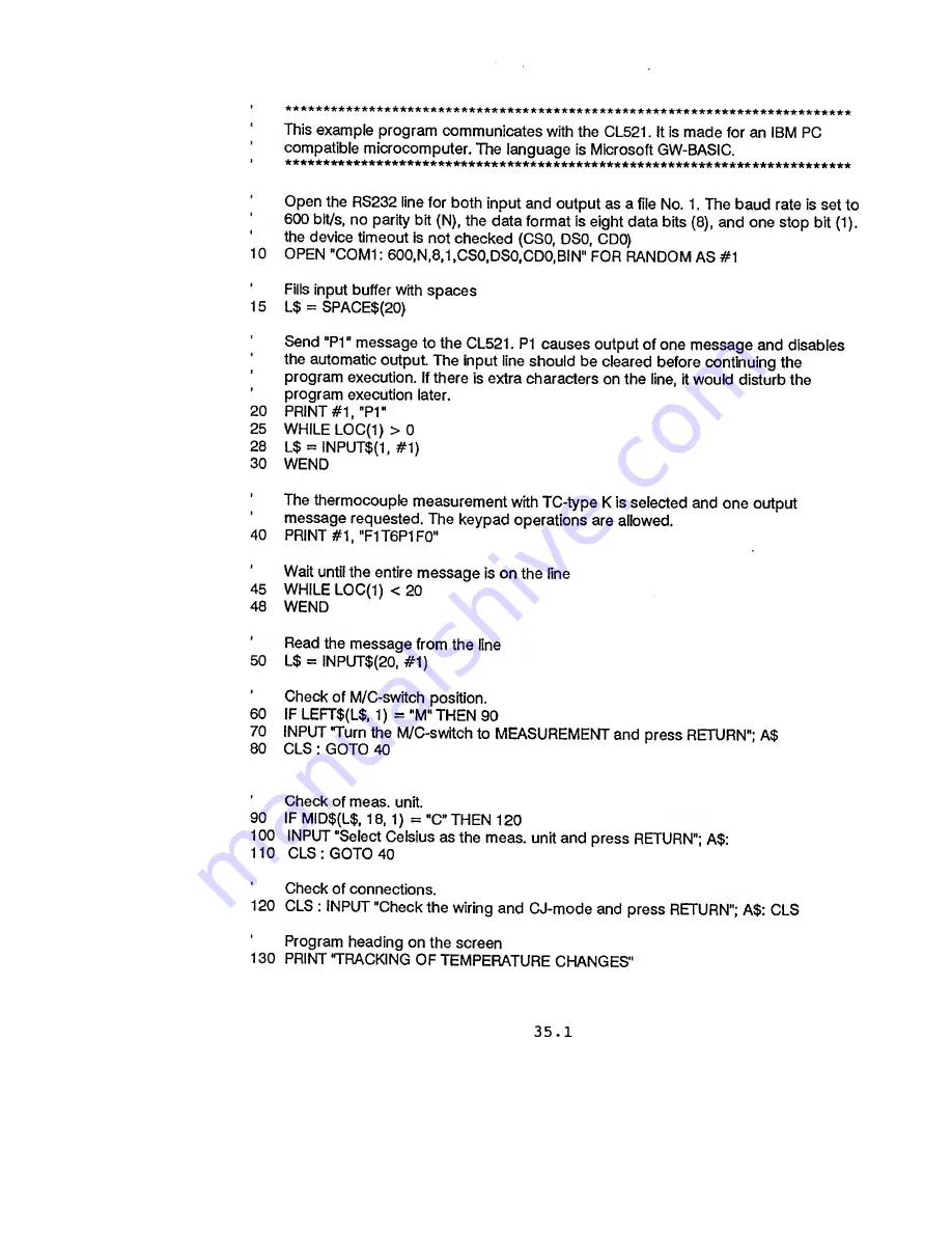 Omega Engineering CL521 Operator'S Manual Download Page 40