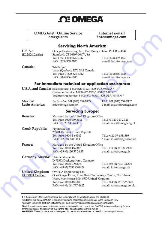 Omega DP6000 User Manual Download Page 2