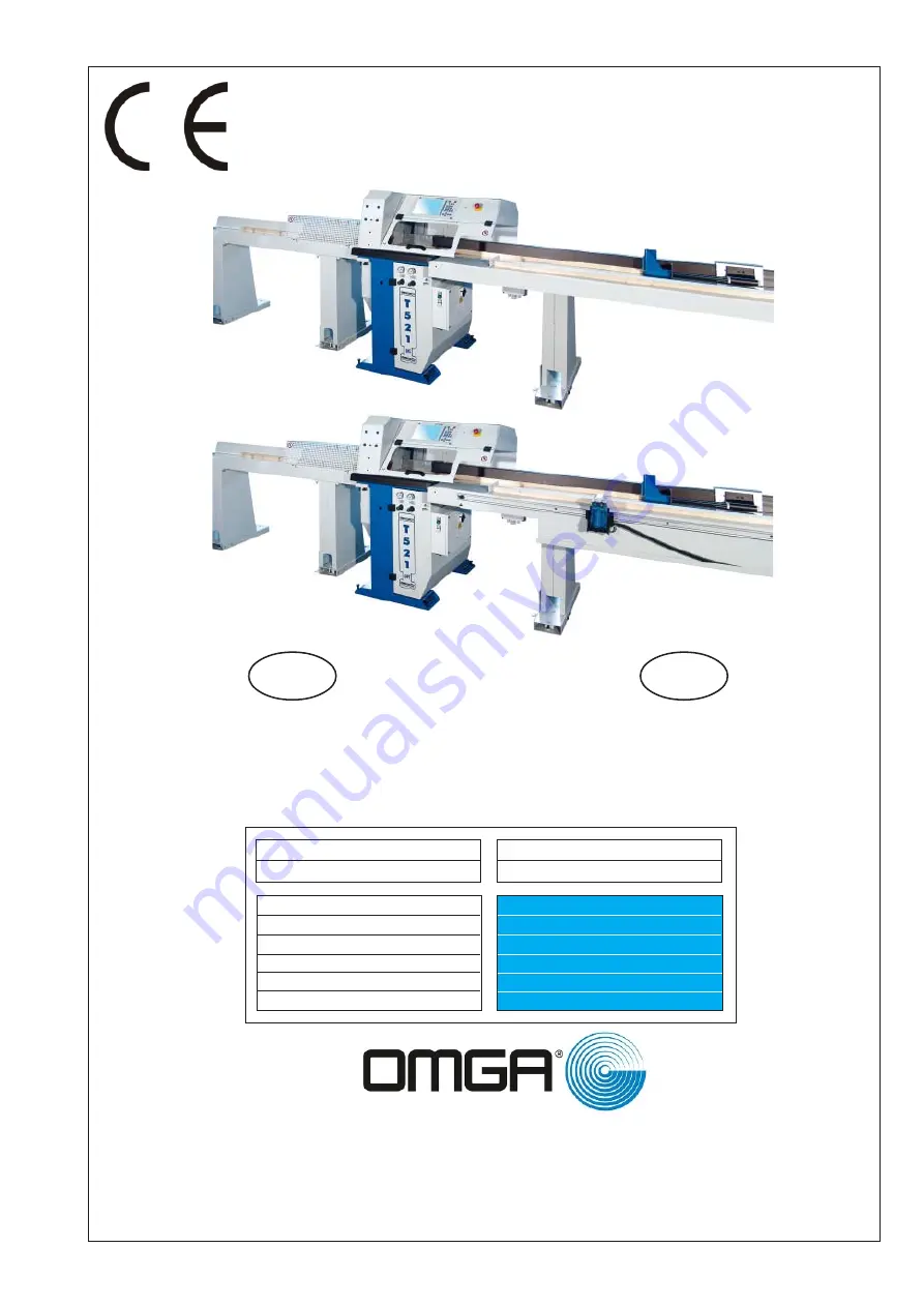 OMGA T 521 SNC Operation And Maintenance Manual Download Page 1