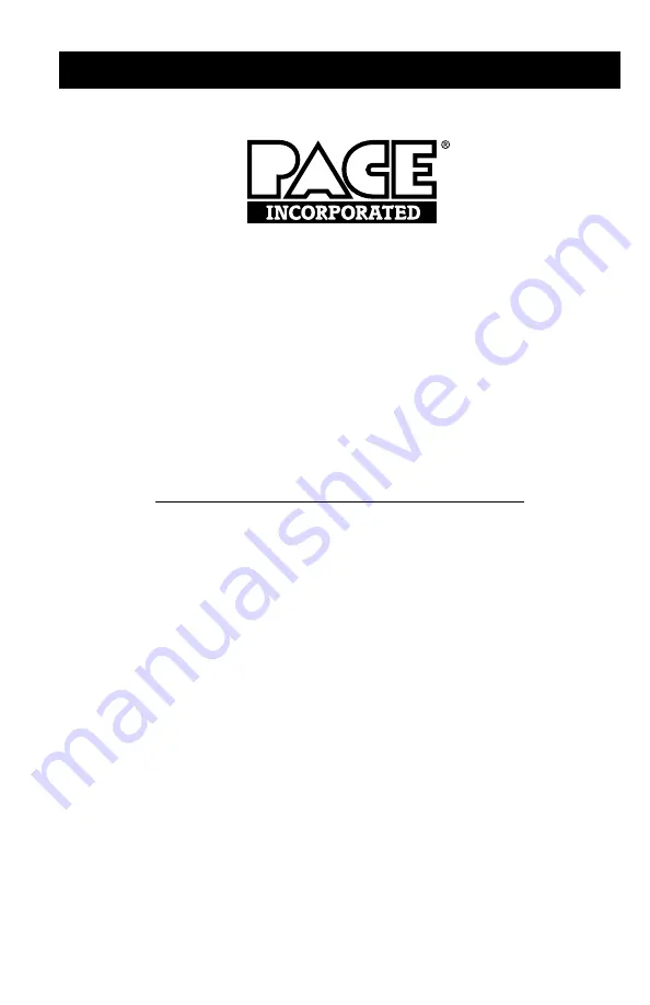 Pace MBT250 Operation & Maintenance Instructions Manual Download Page 1