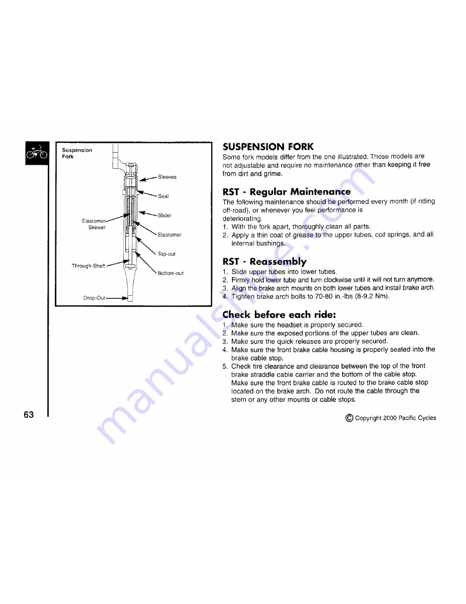 PACIFIC CYCLE Bicycle Owner'S Manual Download Page 69