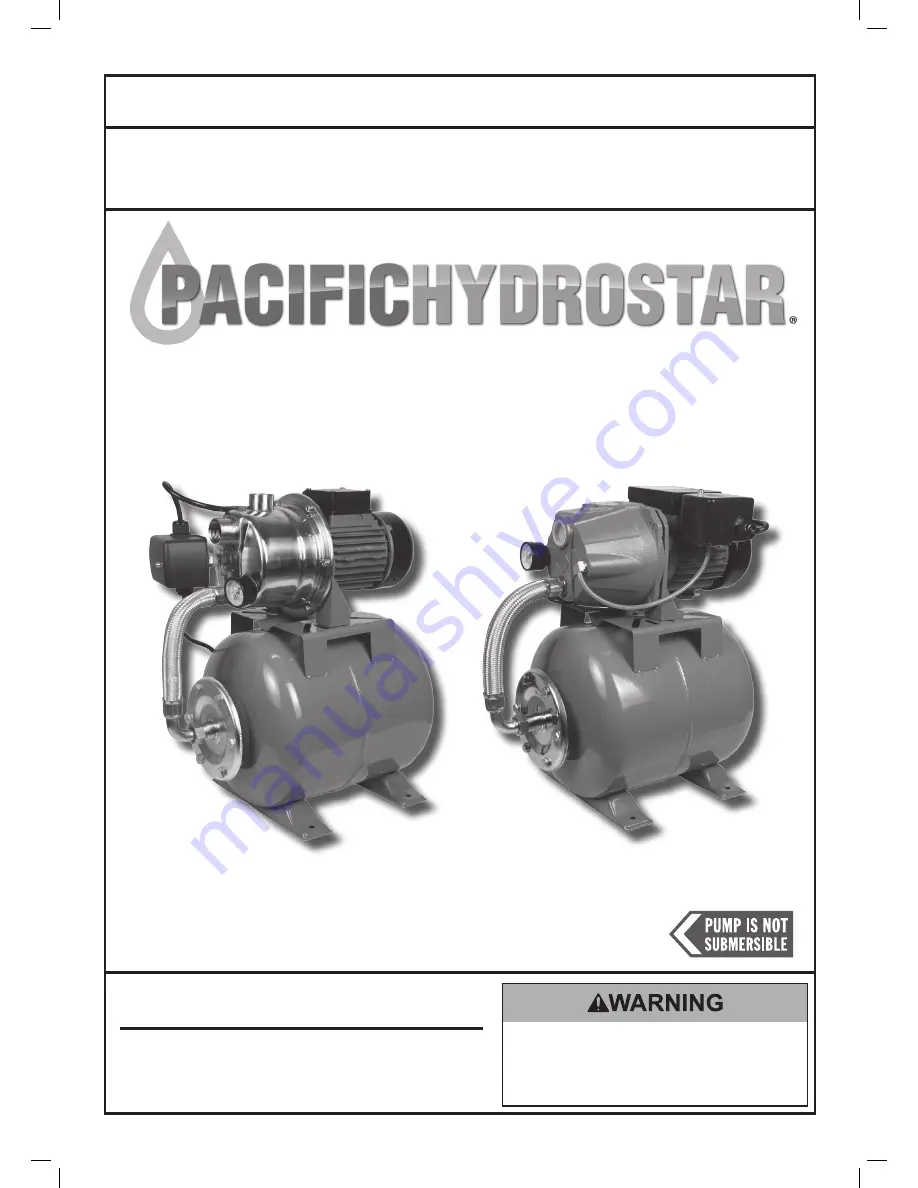 Pacific hydrostar 69302 Owner'S Manual Download Page 1