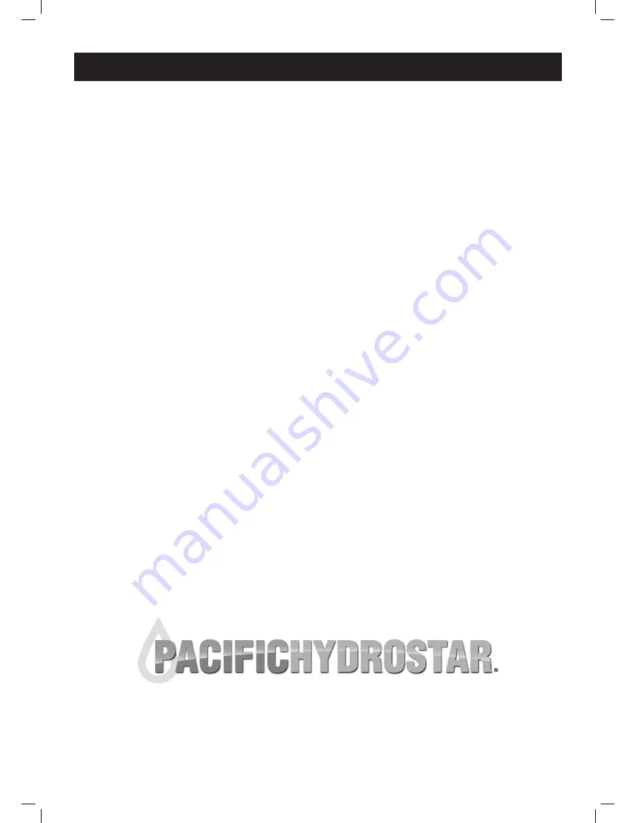 Pacific hydrostar 69302 Owner'S Manual Download Page 12