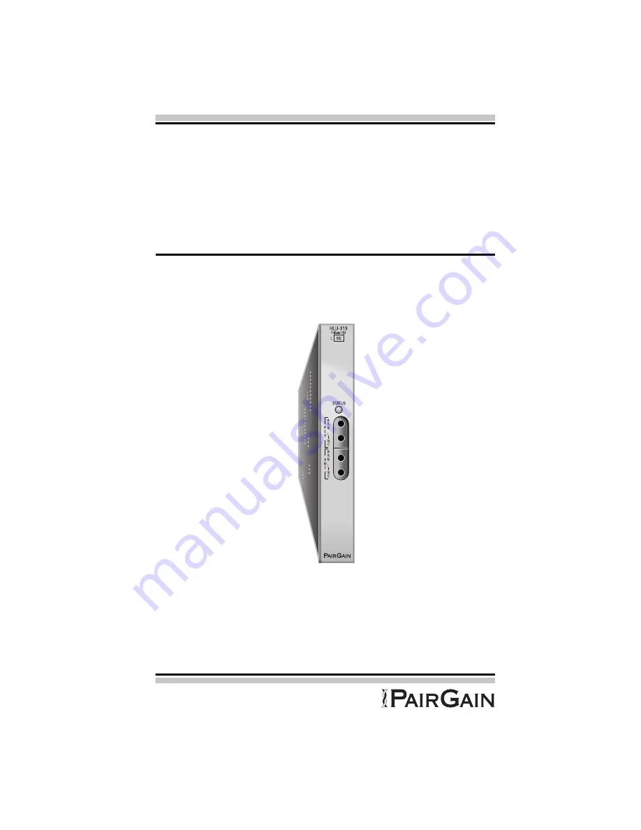 PairGain HLU-319 Quick Installation Manual Download Page 1