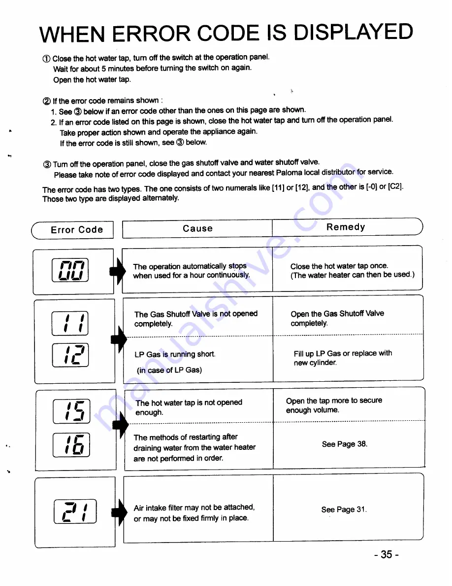 Paloma PH-16FSN Operation Manual Download Page 15