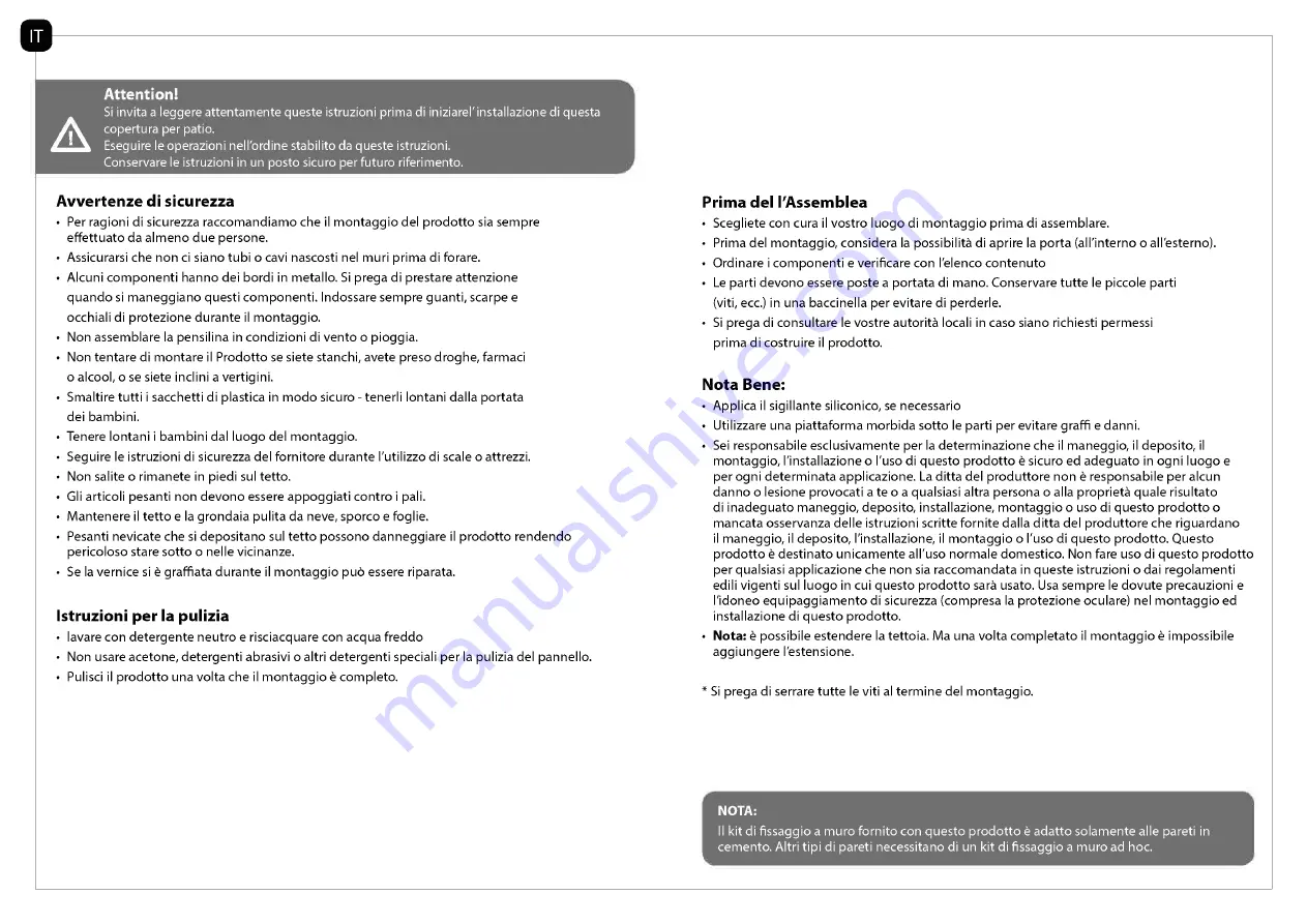 Palram Aquila 1500 Assembly Instructions Manual Download Page 14