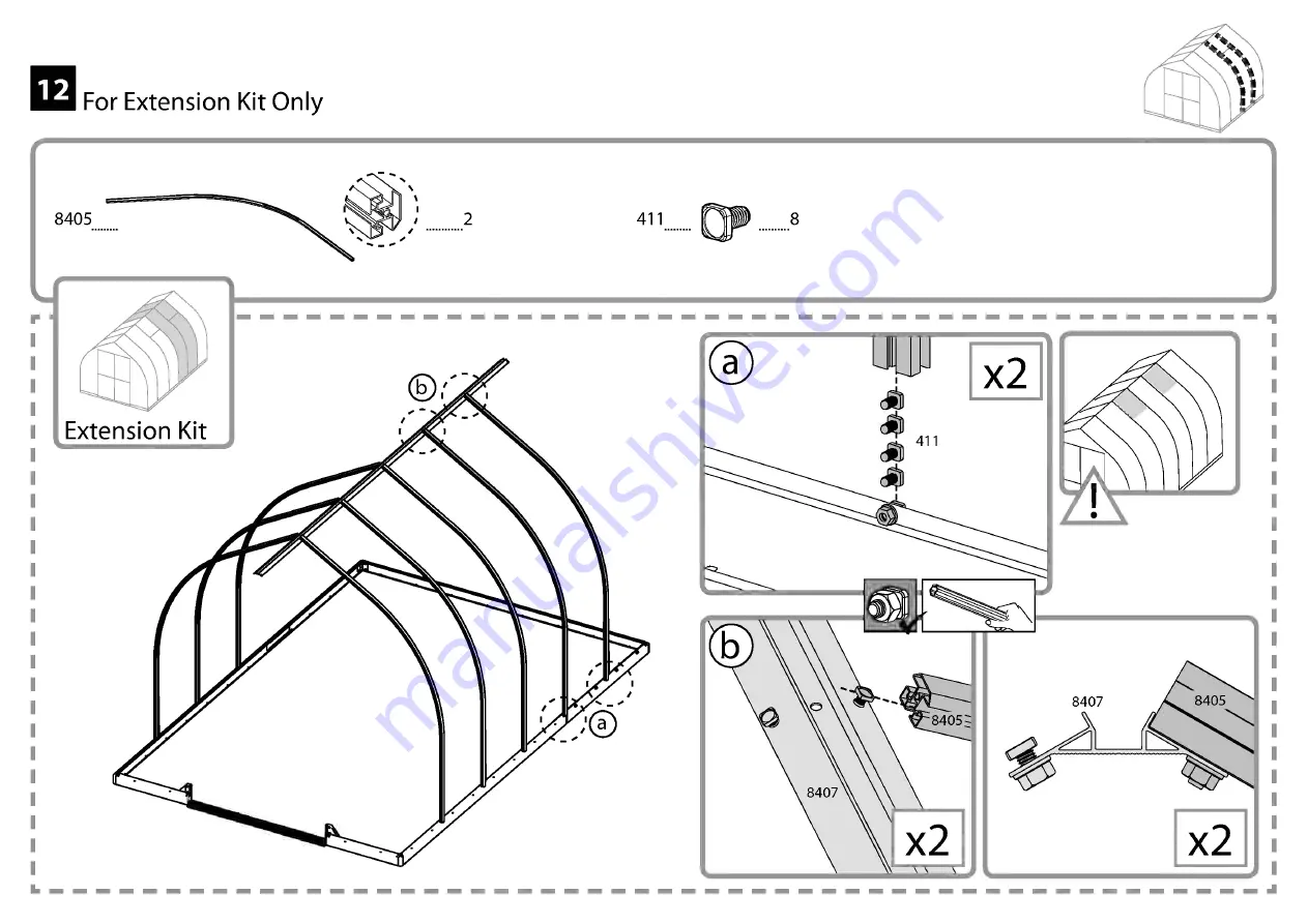 Palram Bella 8'x8'- TwinWall Glazing Assembly Instructions Manual Download Page 21