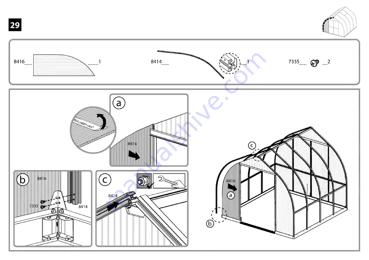 Palram Bella 8'x8'- TwinWall Glazing Assembly Instructions Manual Download Page 38