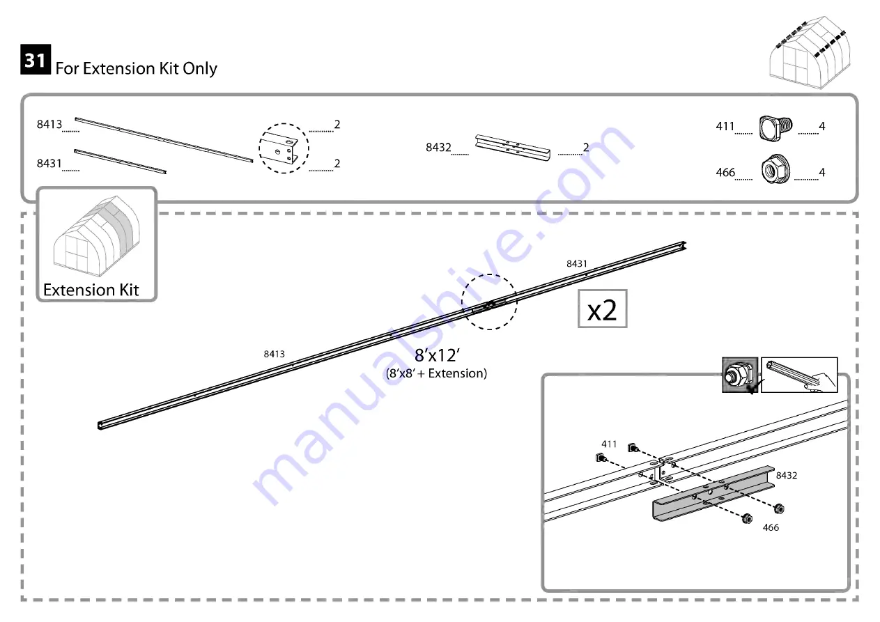 Palram Bella 8'x8'- TwinWall Glazing Assembly Instructions Manual Download Page 40