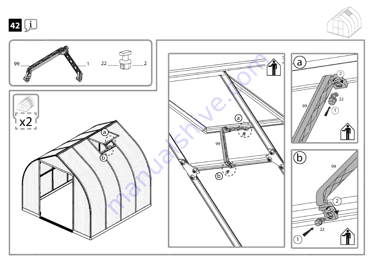 Palram Bella 8'x8'- TwinWall Glazing Assembly Instructions Manual Download Page 51