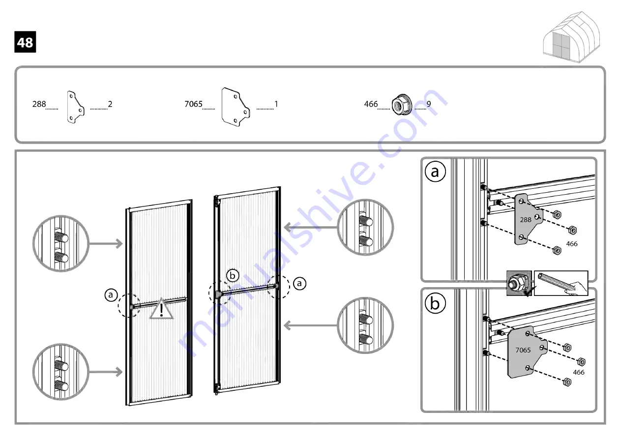 Palram Bella 8'x8'- TwinWall Glazing Assembly Instructions Manual Download Page 57