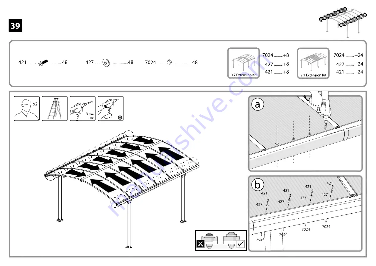 Palram canopia ARCADIA Series How To Assemble Download Page 71