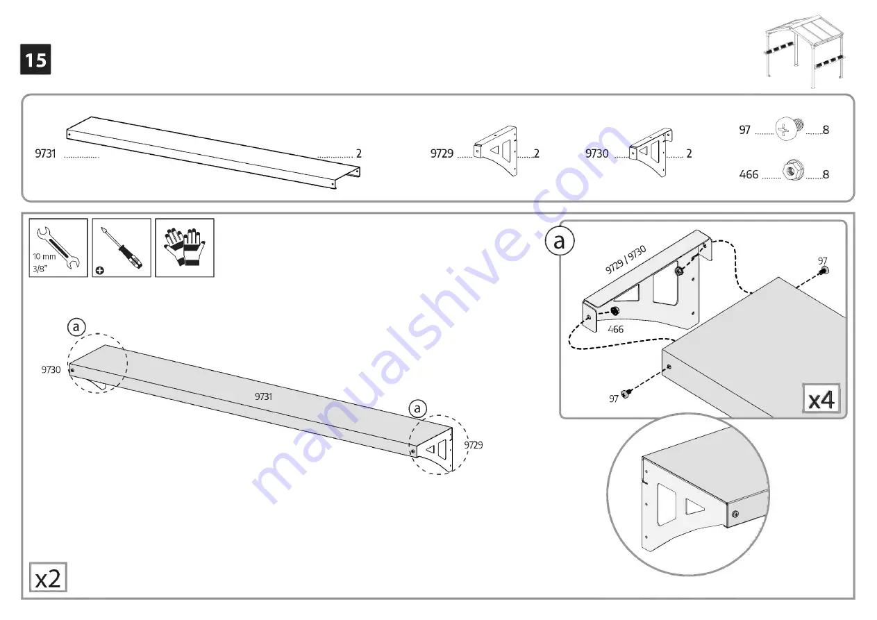 Palram CANOPIA AUSTIN 24x18/1.8x2.4 How To Assemble Download Page 42