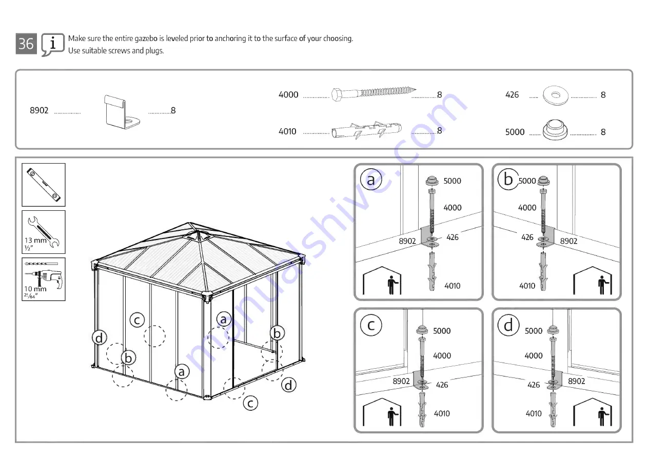 Palram CANOPIA LEDRO HG9191 How To Assemble Download Page 63