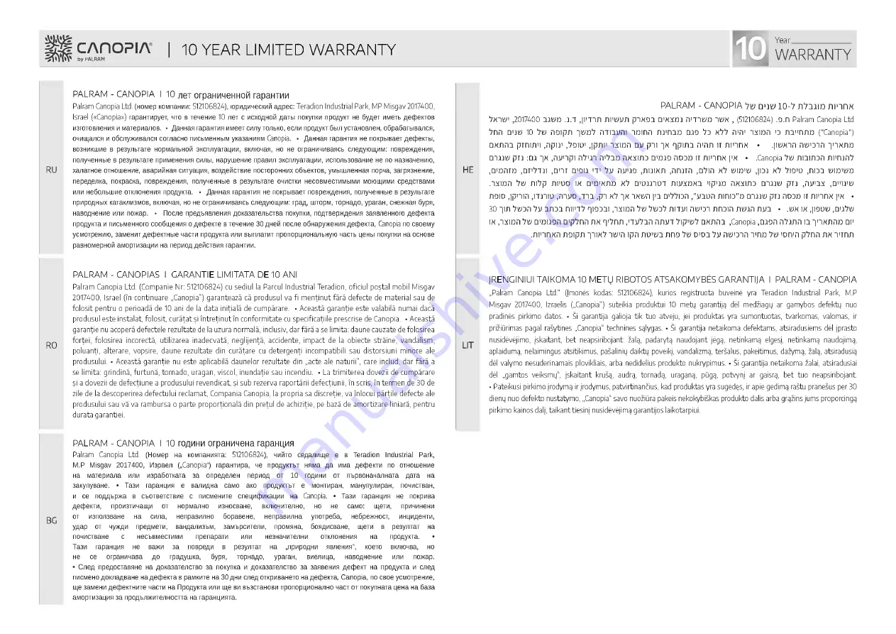 Palram CANOPIA LEDRO HG9191 How To Assemble Download Page 69