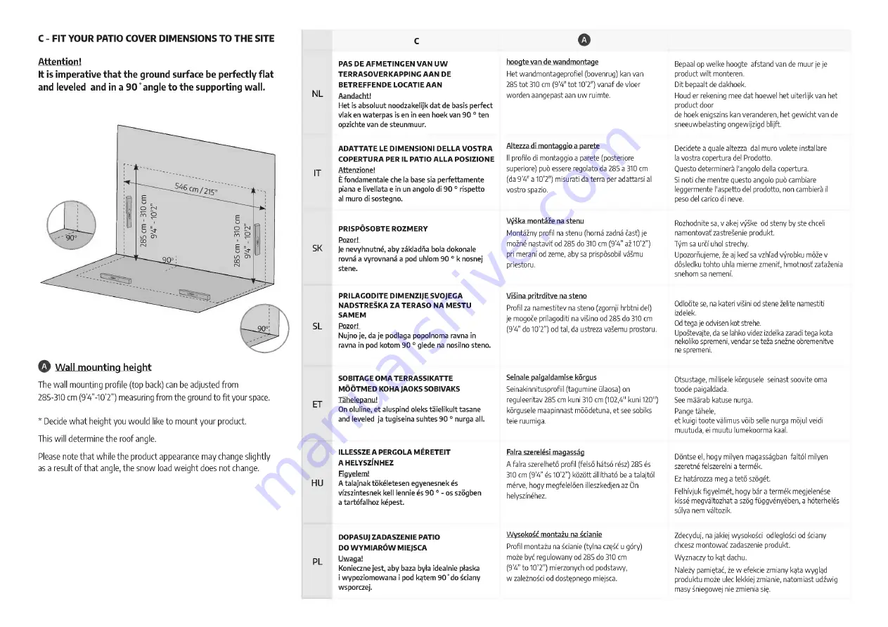 Palram CANOPIA SANREMO 10x18/3x5.46 How To Assemble Download Page 9