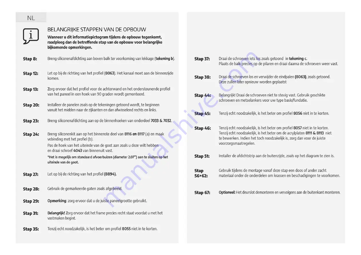 Palram CANOPIA SANREMO 10x18/3x5.46 How To Assemble Download Page 39