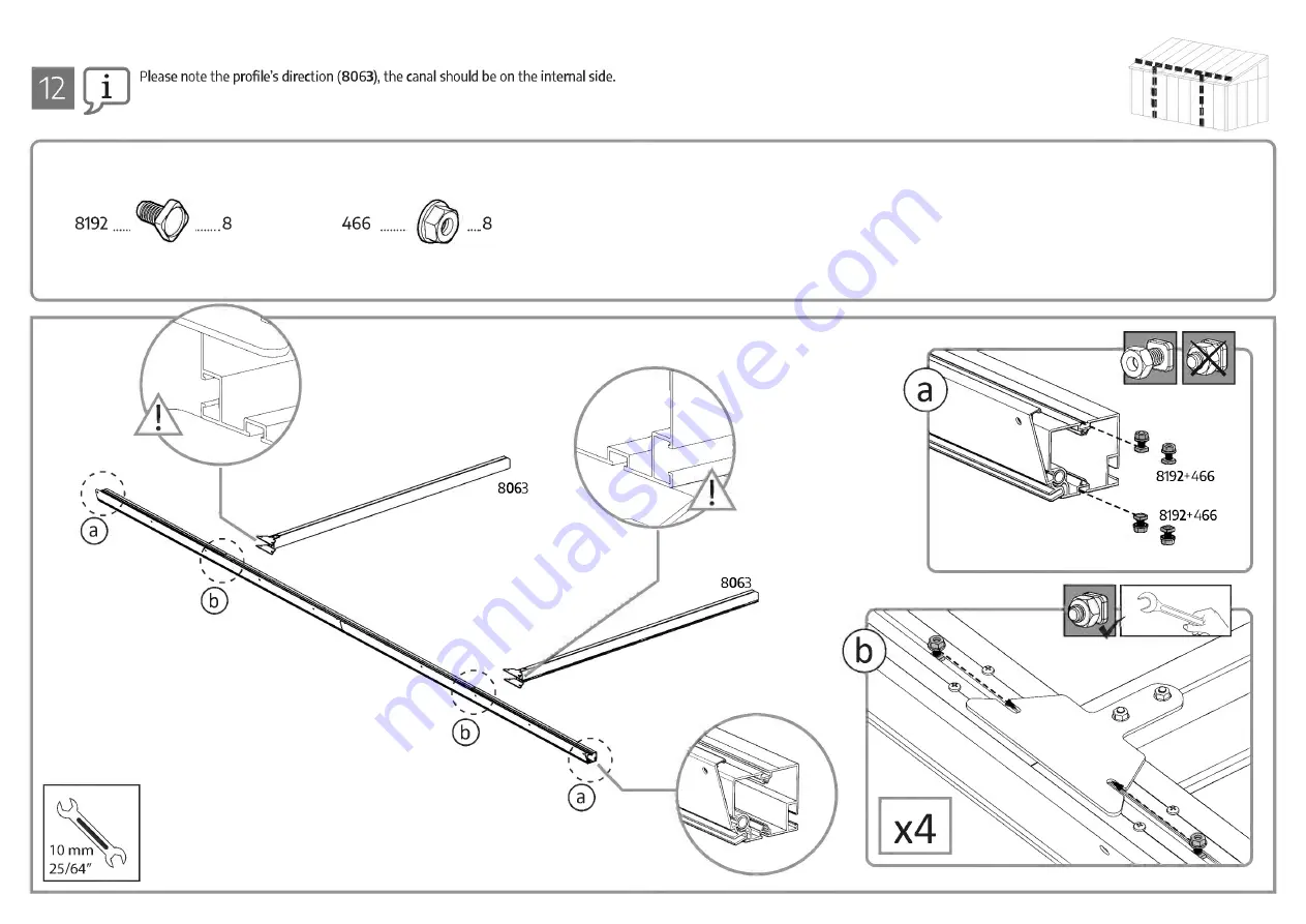 Palram CANOPIA SANREMO 10x18/3x5.46 How To Assemble Download Page 63