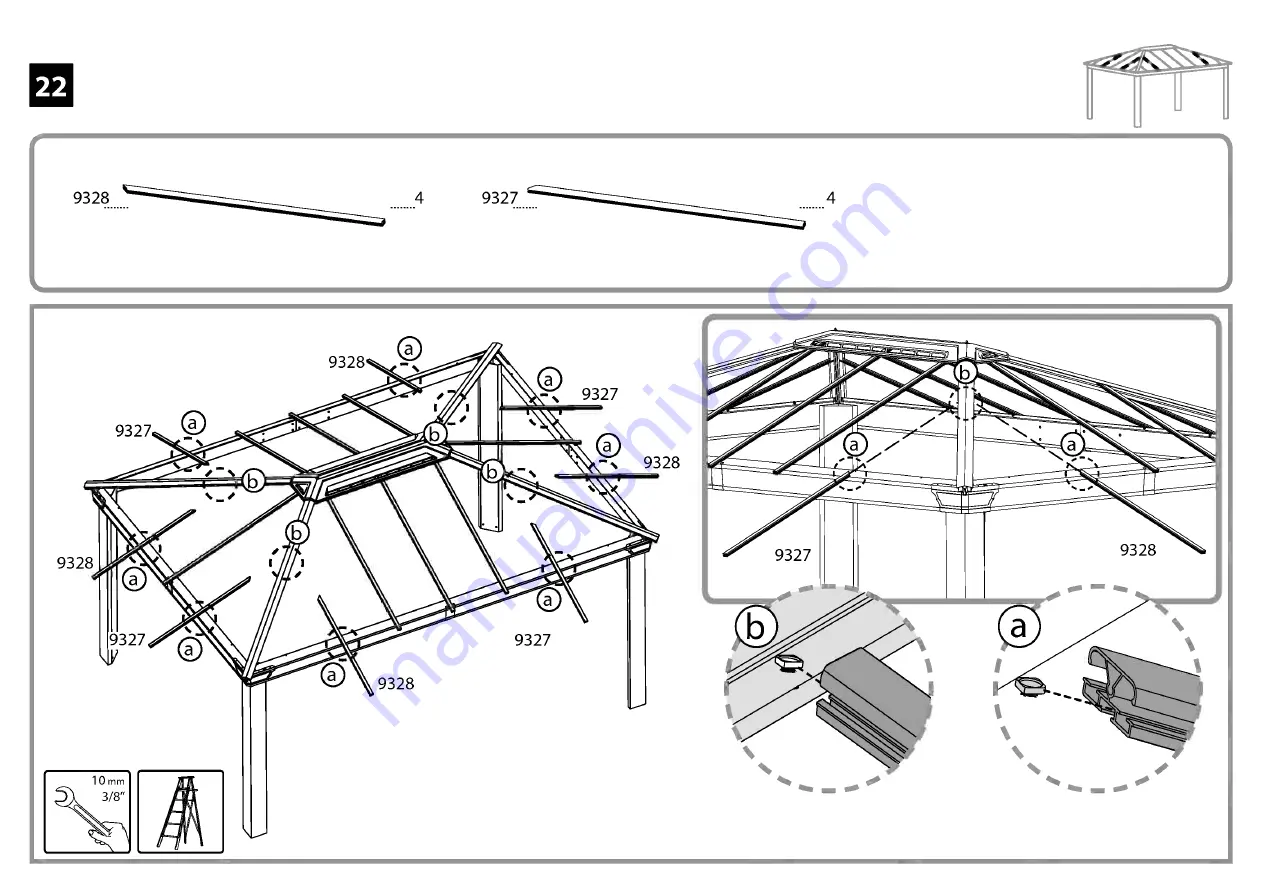 Palram DALLAS 4900 Assembly Instructions Manual Download Page 43