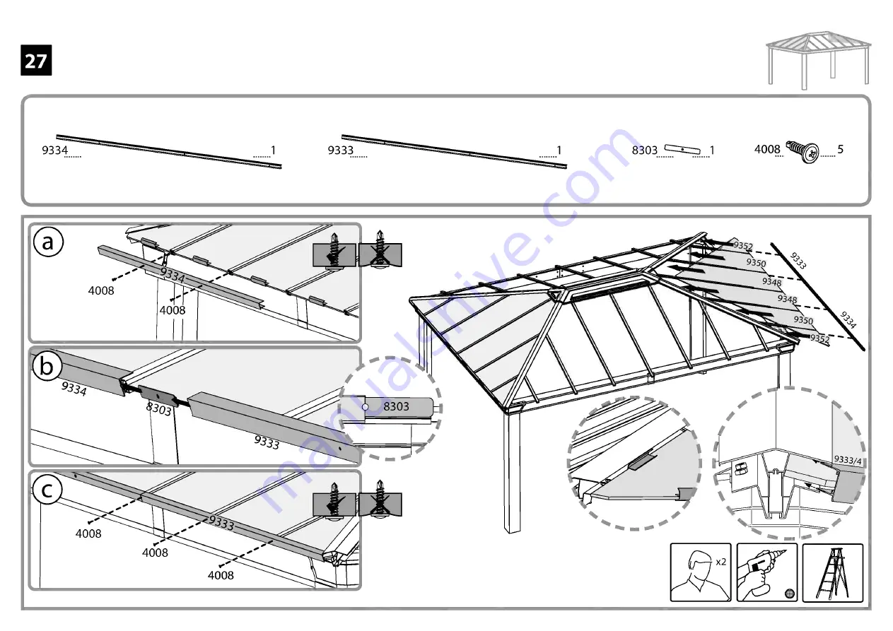 Palram DALLAS 4900 Assembly Instructions Manual Download Page 48