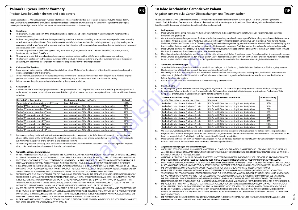 Palram DALLAS 4900 Assembly Instructions Manual Download Page 54