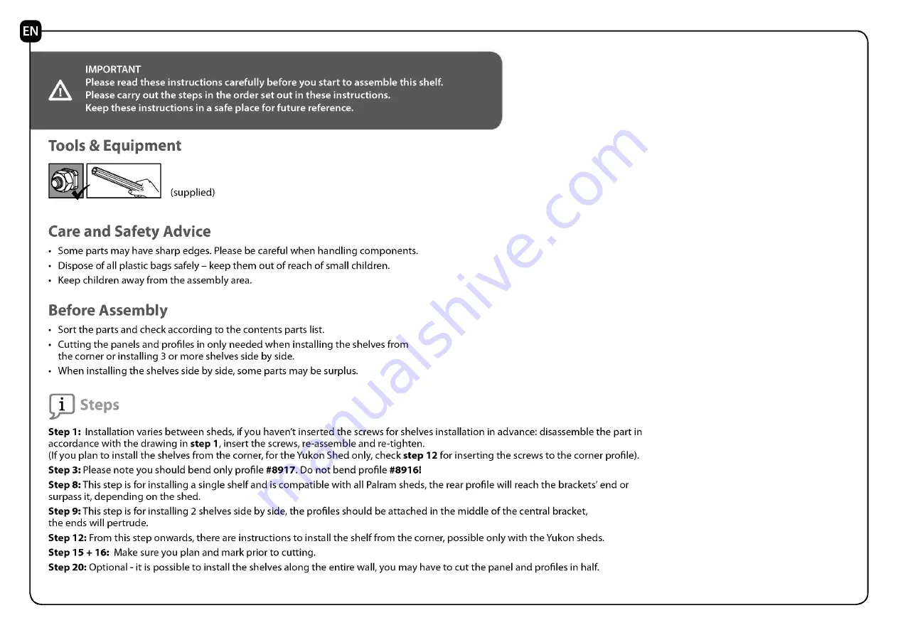 Palram General Manual Download Page 3