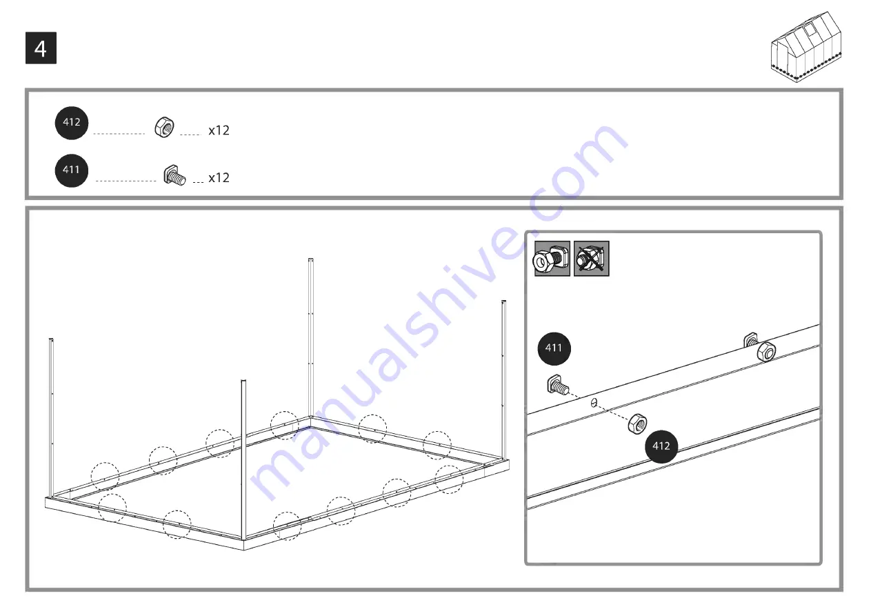 Palram Mythos 6'x10' Assembly Instructions Manual Download Page 9