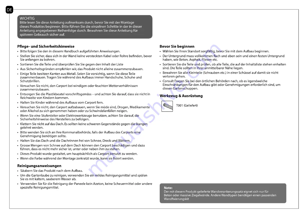 Palram SanRemo 3x5.46 Manual Download Page 9