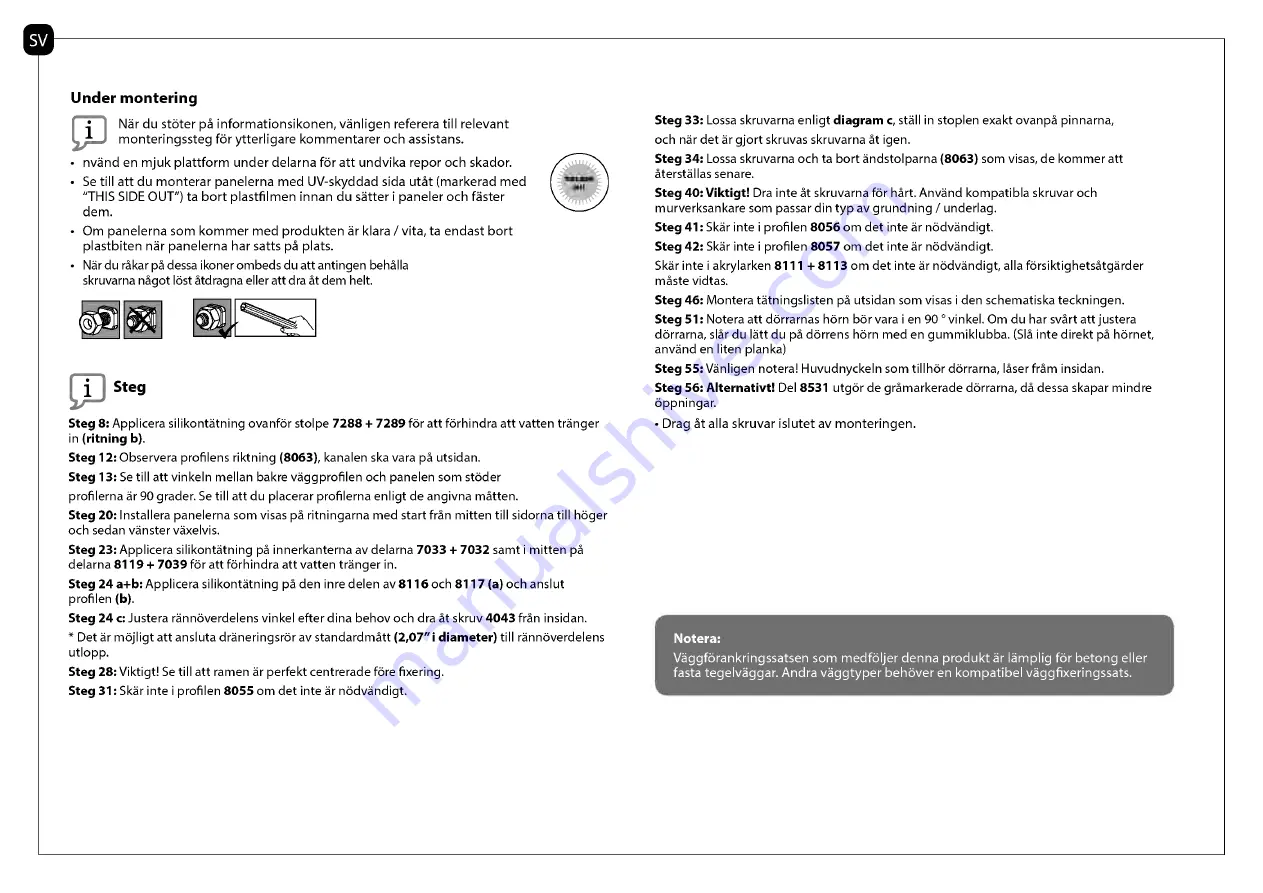 Palram SanRemo 3x5.46 Manual Download Page 16