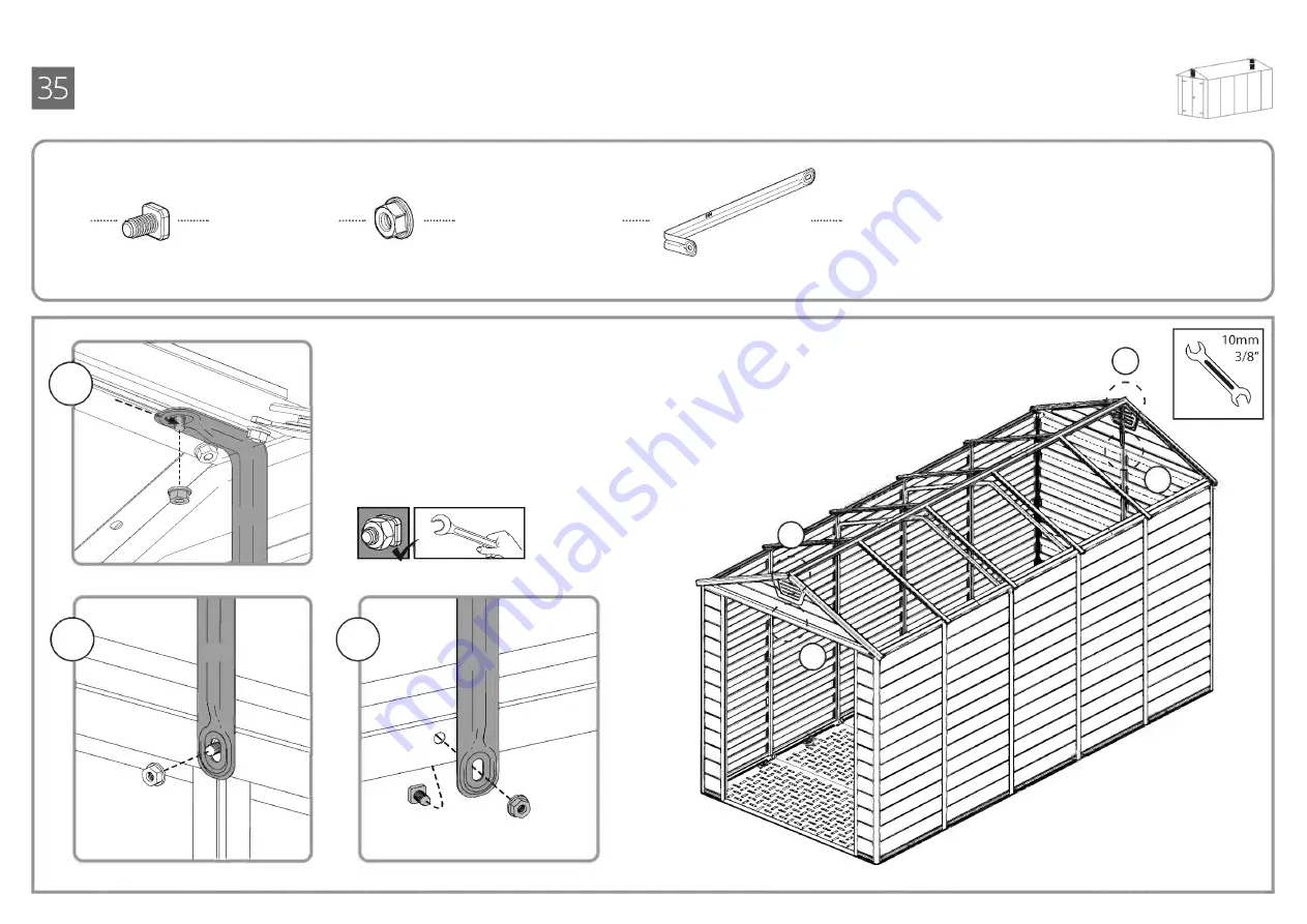 Palram Skylight Shed 6x12 How To Assemble Download Page 78