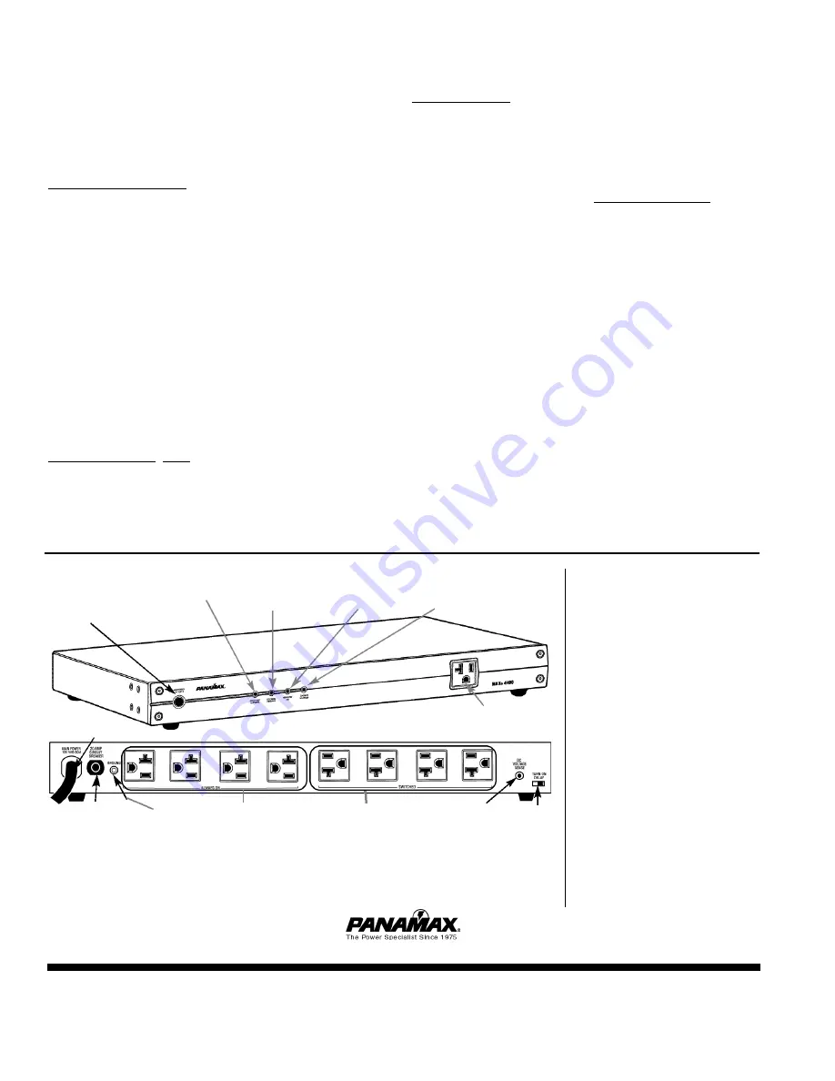 Panamax MAX 4400 Instructions Download Page 1