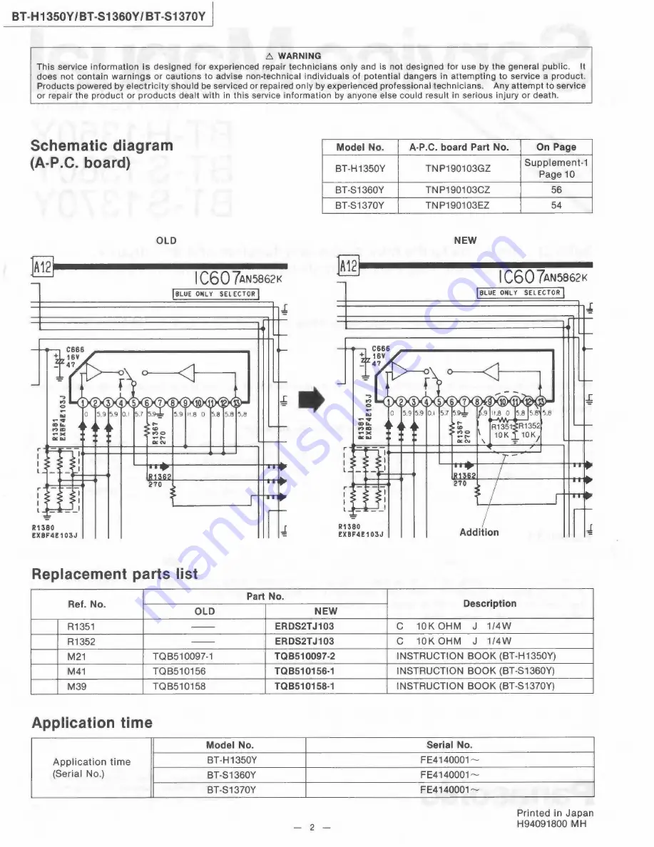 Panasonic BT-H1350Y Скачать руководство пользователя страница 4