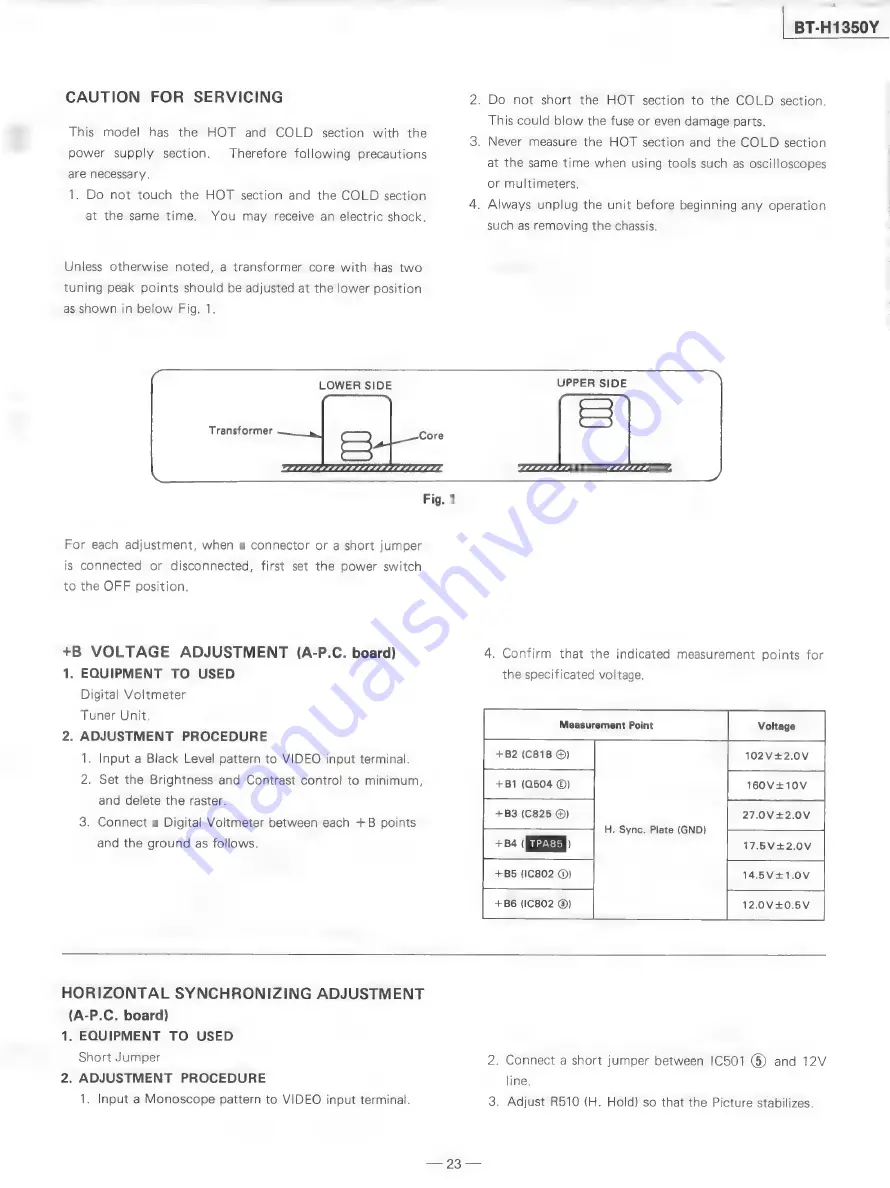 Panasonic BT-H1350Y Service Manual Download Page 25